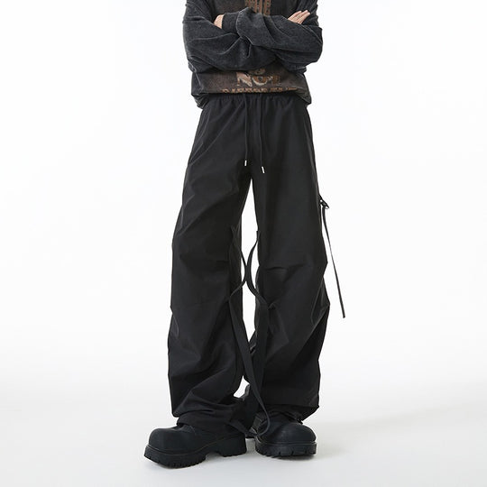 Damen Weite Tech-Cargo-Hose mit Tunnelzugbund, Beinriemen und wasserabweisender Nylon‑Optik Nord Taschen
