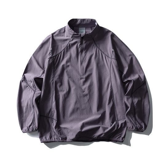 Unisex Leichter technischer Half-Zip-Windpullover mit Ripstop, Raglanärmeln und elastischem Saum Nord Taschen