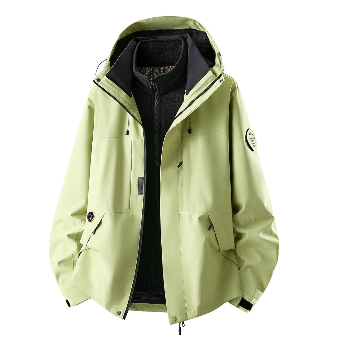 Damen Dreiteilige wasserdichte Outdoorjacke mit abnehmbarem Fleece-Innenlayer Nord Taschen
