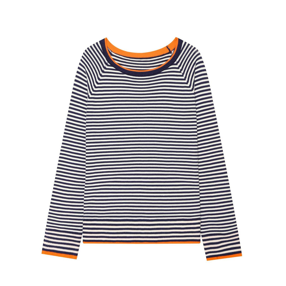 Damen Feiner Raglan-Pullover mit Rundhals und Lagenoptik Nord Taschen