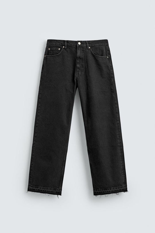Herren Gerade geschnittene Jeans mit hoher Leibhöhe und Vintage‑Washed-Effekt Nord Taschen