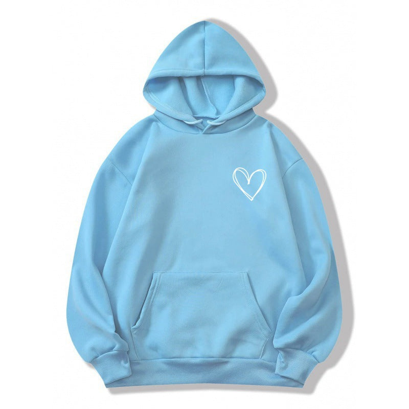 Kapuzenpullover Herzdruck Damen