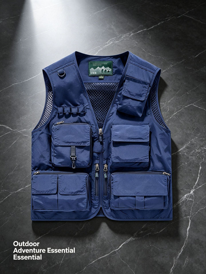Unisex nan multifunktionale Outdoorweste mit zahlreichen Taschen und Netzfutter