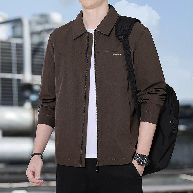 Herren leichte urbane Übergangsjacke mit Reißverschluss, Stehkragen und minimalistischem Design Nord Taschen