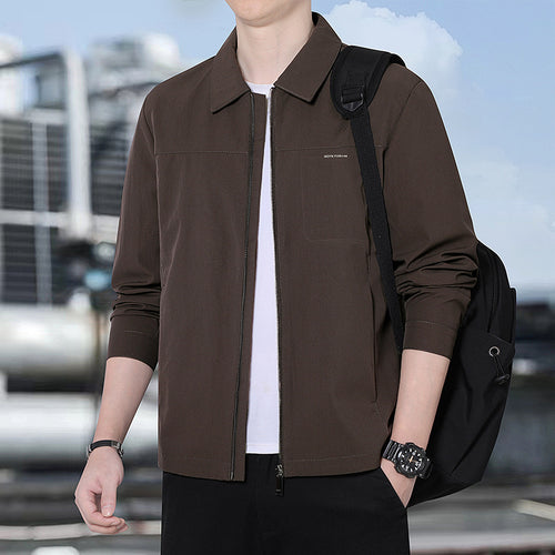 Herren leichte urbane Übergangsjacke mit Reißverschluss, Stehkragen und minimalistischem Design Nord Taschen