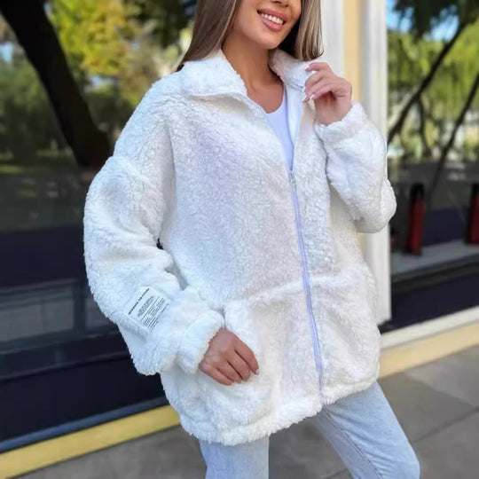 Damen Fleecejacke mit weichem Innenfutter und hoher Kragen - Arvani