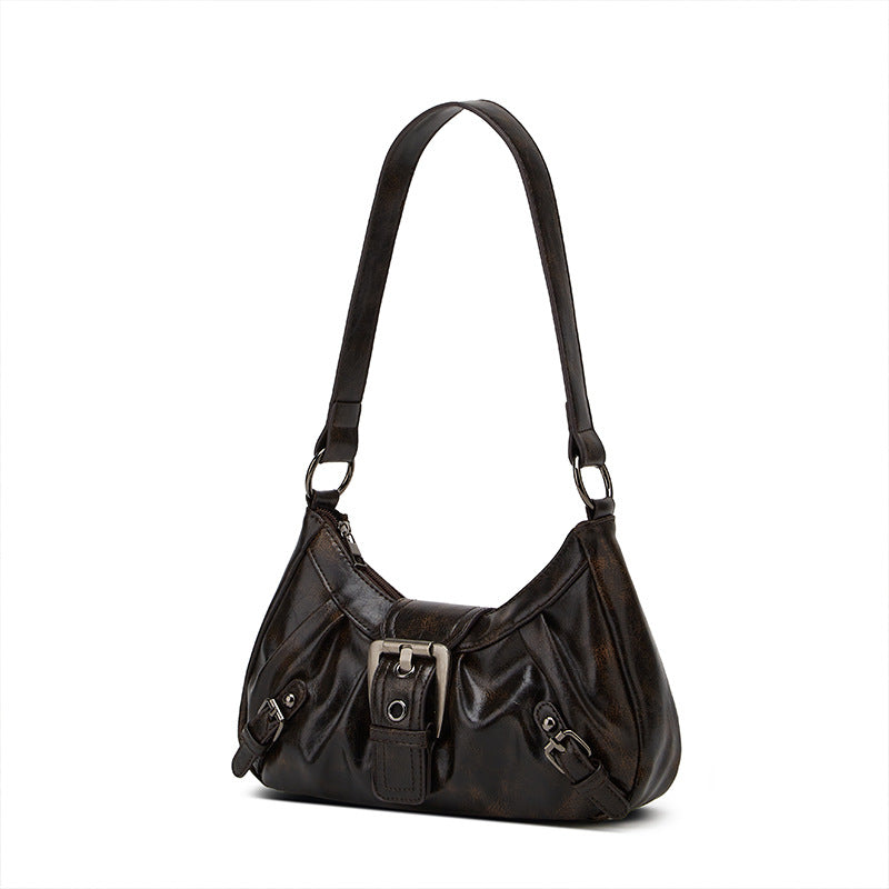 Damen Hobo-Tasche mit eleganter Faltenstruktur und glänzendem Buckle-Detail Nord Taschen