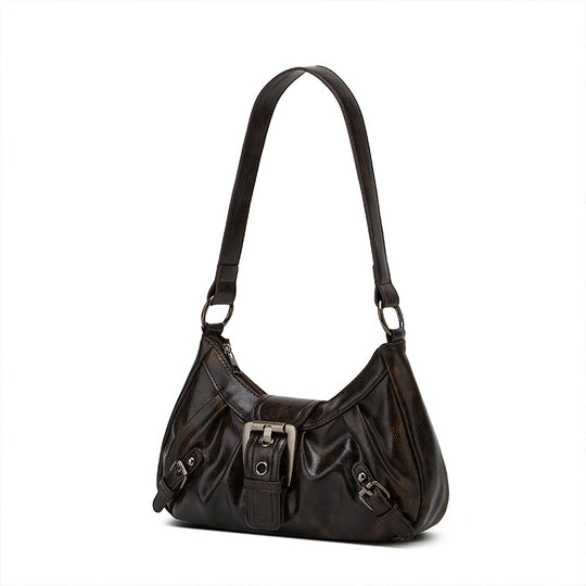 Damen Schultertasche mit modischem Falten-Design und goldenem Akzent Nord Taschen
