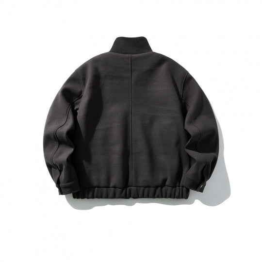 Unisex Boxy-Wollmix-Blouson mit Stehkragen und Elastiksaum Nord Taschen