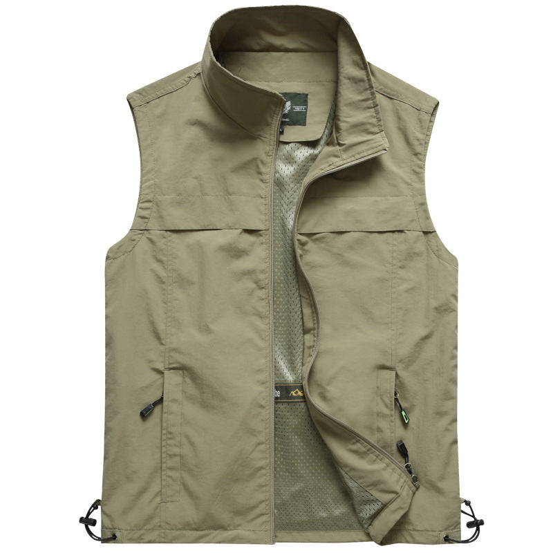 Herren leichte multifunktionale Utility-Weste mit Mesh-Futter und verstellbarem Saum Nord Taschen
