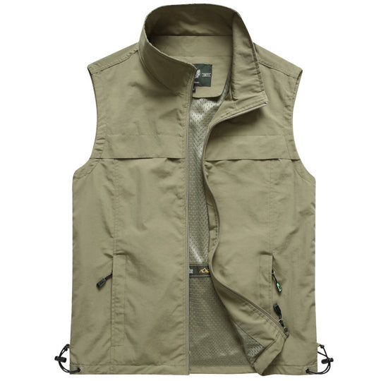 Herren leichte multifunktionale Utility-Weste mit Mesh-Futter und verstellbarem Saum Nord Taschen