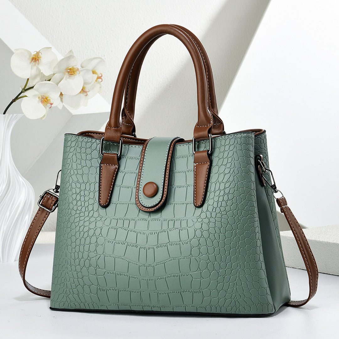 Damen elegante Handtasche mit Kroko-Prägung und praktischem Schultergurt Nord Taschen