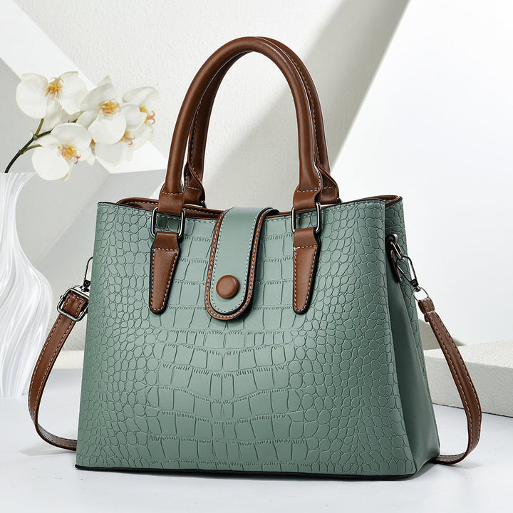 Damen elegante Handtasche mit Kroko-Prägung und praktischem Schultergurt Nord Taschen