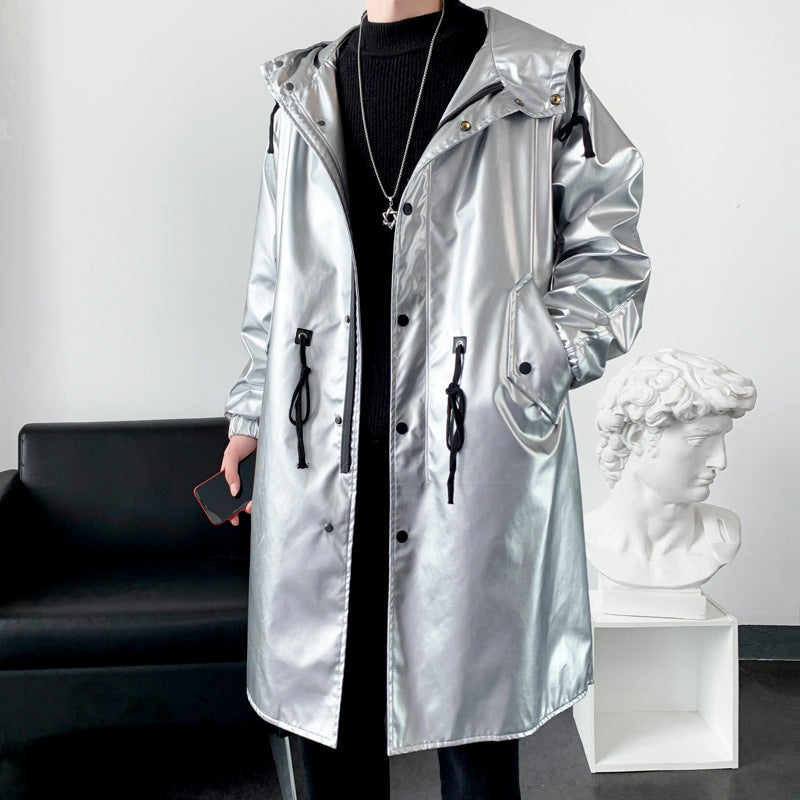 Herren reflektierende Regenjacke mit verstellbarem Kapuzenbereich und praktischen Taschen