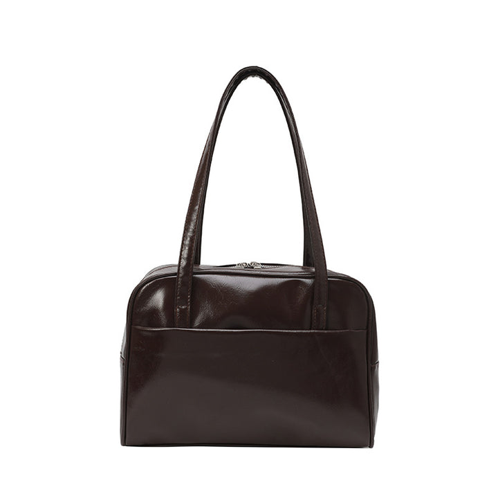 Damen elegante Shopper-Tasche mit glänzender Lederoberfläche Nord Taschen