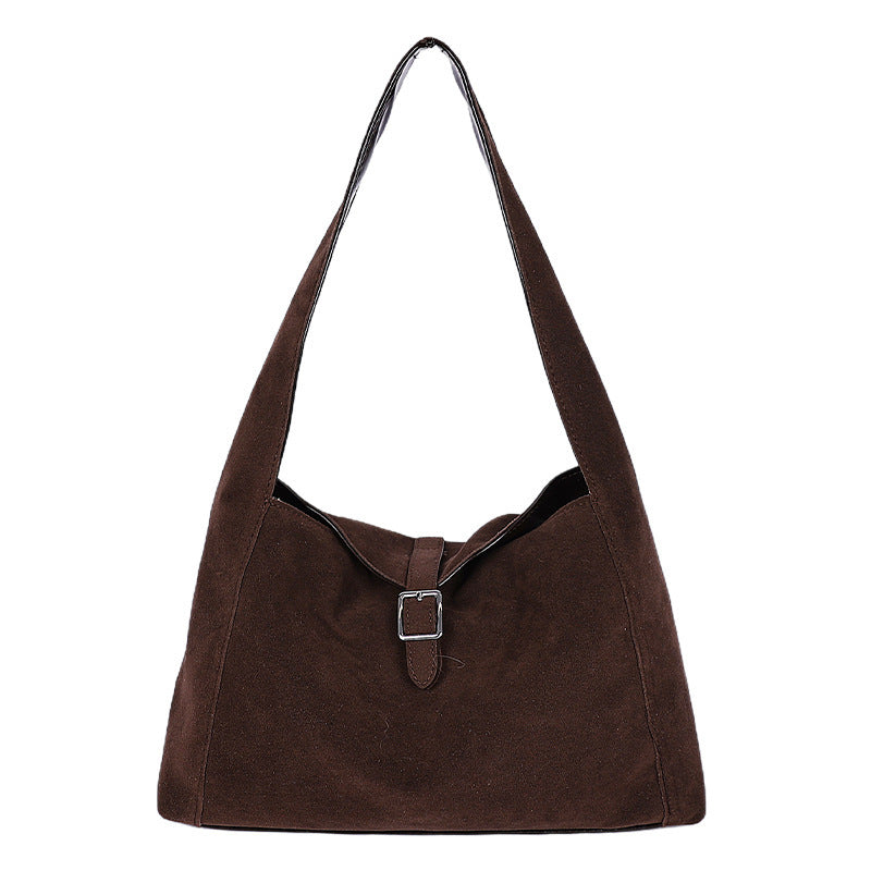 Damen Hobo-Tasche aus weichem Veloursleder mit praktischem Tragegriff Nord Taschen