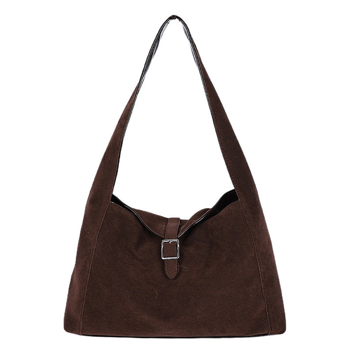 Damen Hobo-Tasche aus weichem Veloursleder mit praktischem Tragegriff Nord Taschen