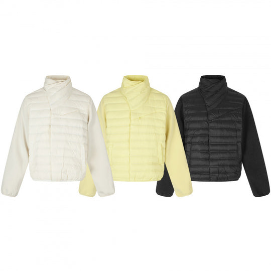 Damen Leichte Hybrid‑Steppjacke mit gesteppter Front und Fleeceärmeln Nord Taschen