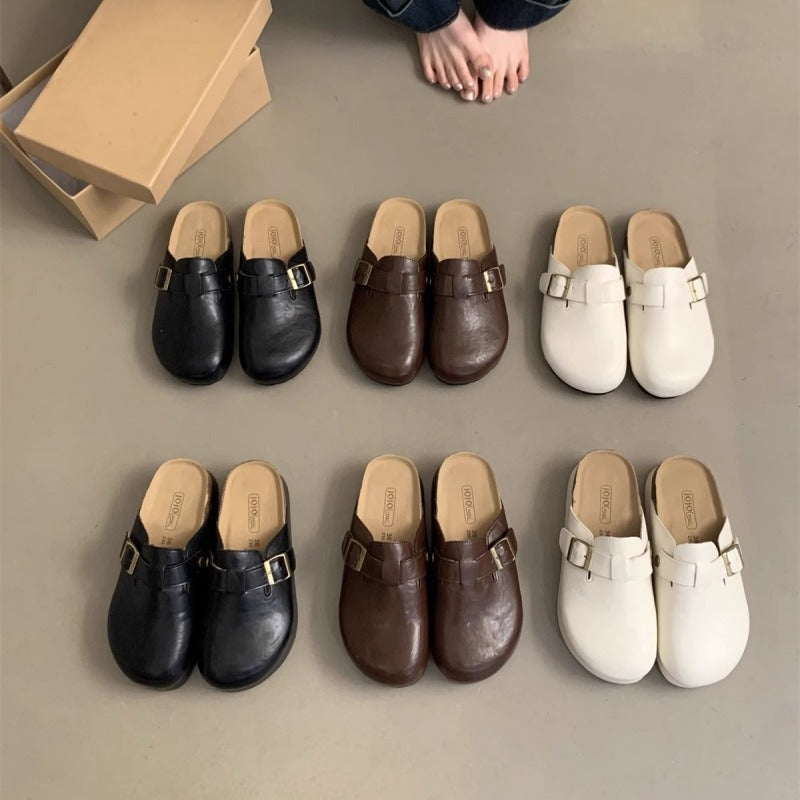 Damen Clogs mit bequemem Fußbett und modischen Schnallenverzierungen Nord Taschen