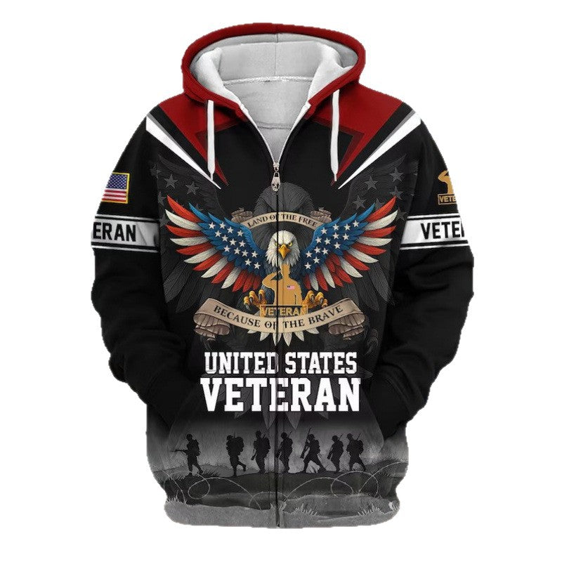 Herren Kapuzensweater mit amerikanischem Veteranenmotiv Nord Taschen