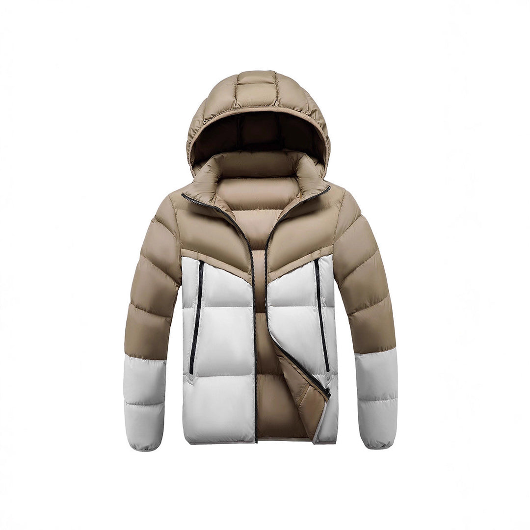 Herren Leichte Steppjacke mit Kapuze und zweifarbiger Blockoptik Nord Taschen