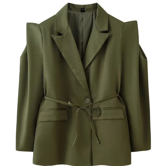 Damen 1100+ taillierter Blazer mit Tunnelzug, schmaler Kordel und Pattentaschen Nord Taschen