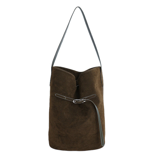 Damen Hobo-Tasche aus hochwertigem Wildleder mit elegantem Kordelzug Nord Taschen