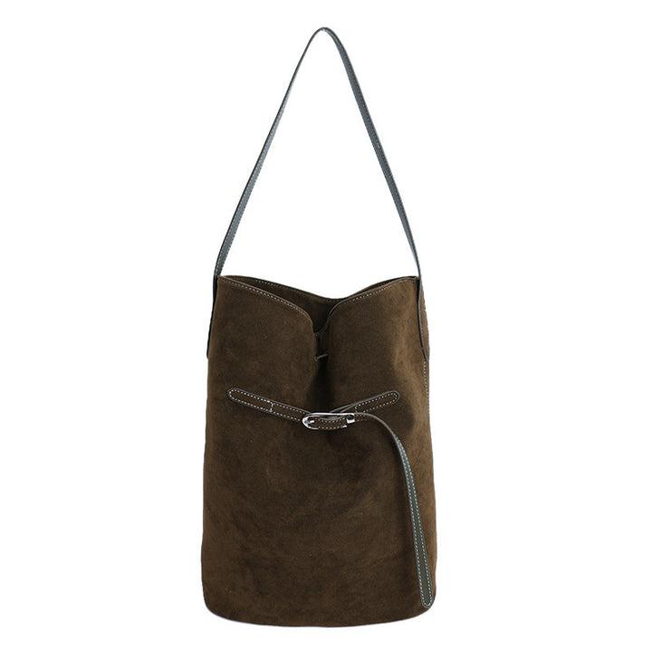 Damen Hobo-Tasche aus hochwertigem Wildleder mit elegantem Kordelzug Nord Taschen