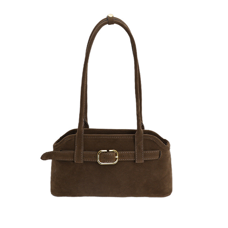 Damen Handtasche aus luxuriösem Veloursleder mit verstellbarem Schulterriemen Nord Taschen