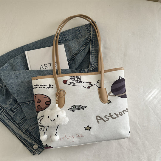 Damen Tote Bag mit fantasievollem Raumfahrtmotiv Nord Taschen