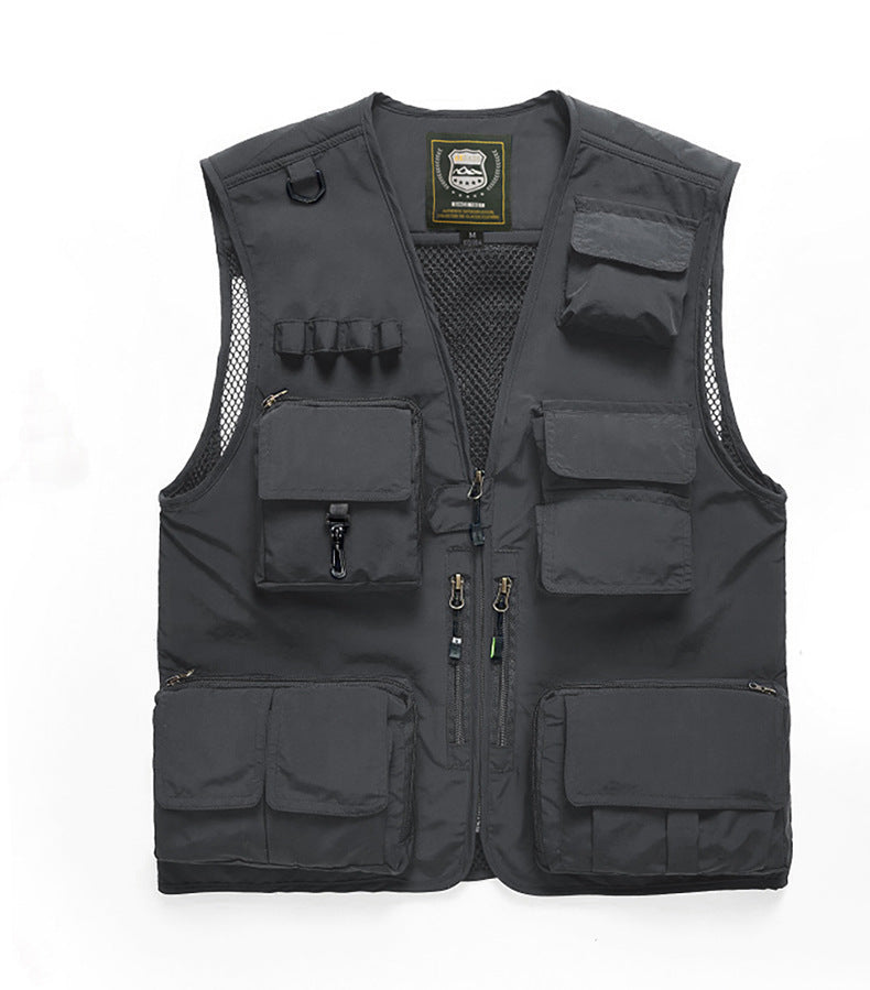 Herren Multifunktionale Utility-Weste mit zahlreichen Taschen und Mesh-Rücken Nord Taschen
