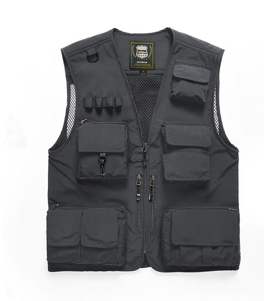 Herren Multifunktionale Utility-Weste mit zahlreichen Taschen und Mesh-Rücken Nord Taschen