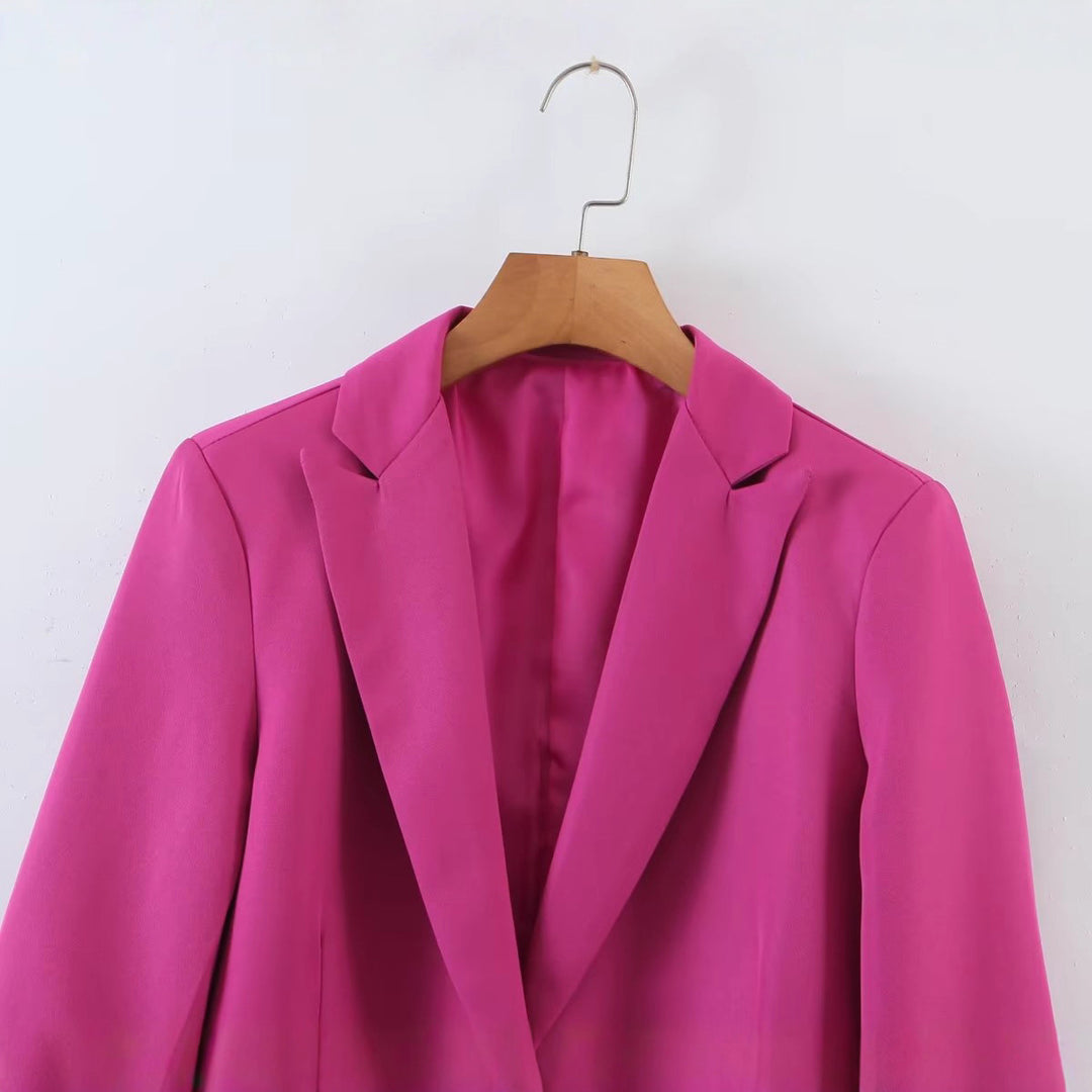 Damen Longline-Oversize-Blazer mit Schalkragen und Pattentaschen Nord Taschen