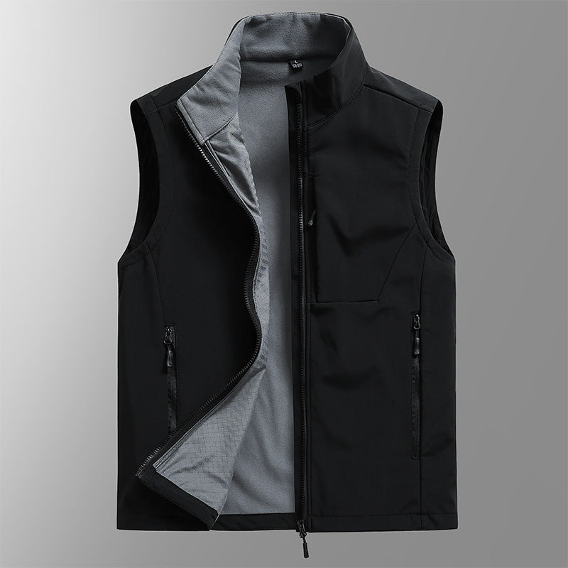 Herren Atmungsaktive Softshell‑Weste mit Thermofleece‑Futter und verdeckten Reißverschlusstaschen Nord Taschen