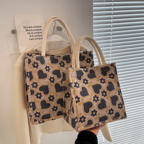 Damen Tragetasche mit floralem Herzdesign und stabilen Griffen Nord Taschen