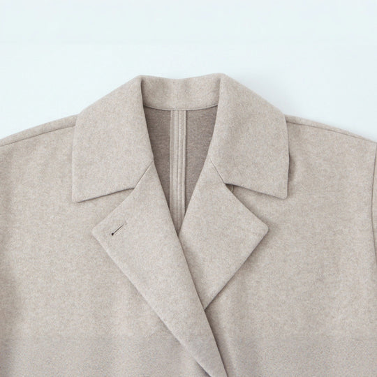 Damen Kurzgeschnittener Oversize Wollmix-Mantel mit weiter Schalkragen Nord Taschen