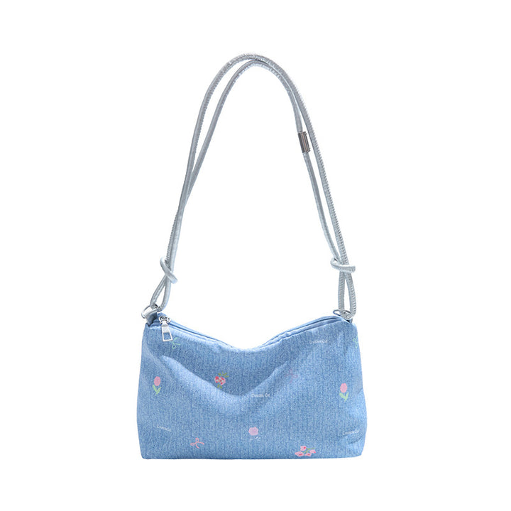 Damen Mini-Handtasche aus Denim mit buntem Stickdesign Nord Taschen