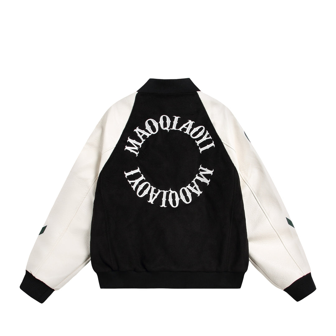 Unisex Varsity-Bomberjacke im Materialmix mit Stick- und Applikationsdetails Nord Taschen