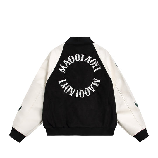 Unisex Varsity-Bomberjacke im Materialmix mit Stick- und Applikationsdetails Nord Taschen
