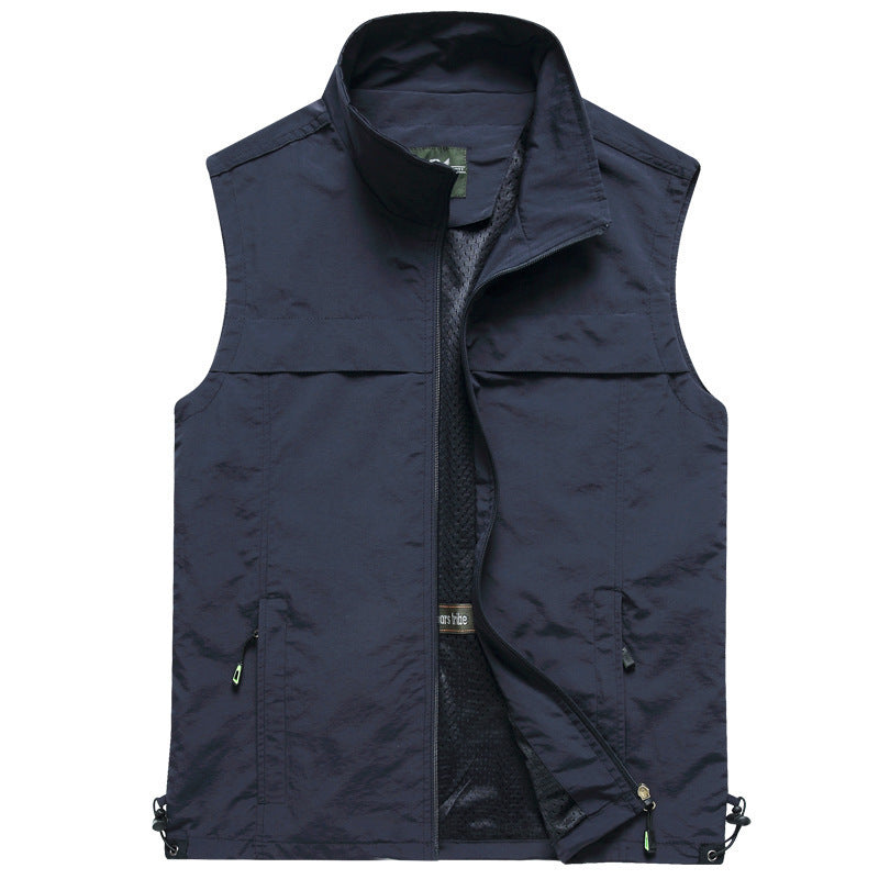Herren leichte multifunktionale Utility-Weste mit Mesh-Futter und verstellbarem Saum Nord Taschen