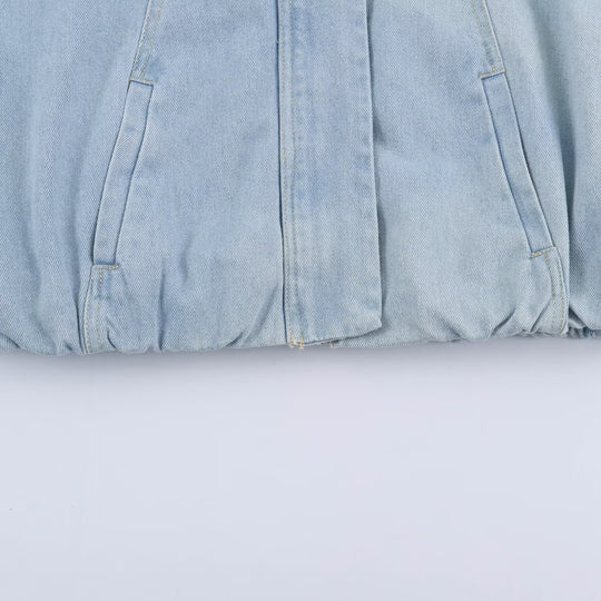 Damen Kurzjacke aus leichter Denim‑Qualität mit Raglanärmeln und verdeckter Verschlussleiste Nord Taschen
