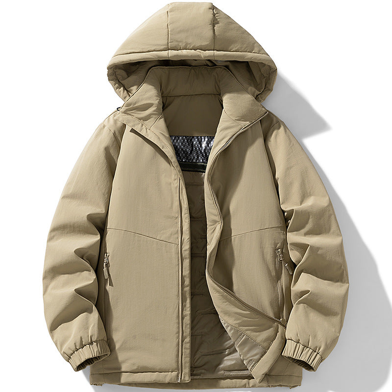 Herren Gepolsterte Thermo-Winterjacke mit Kapuze, wasserabweisender Außenhaut und Reißverschlusstaschen Nord Taschen