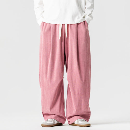 Herren weite Cordhose mit Tunnelzug, Bundfalten und relaxed Fit Nord Taschen
