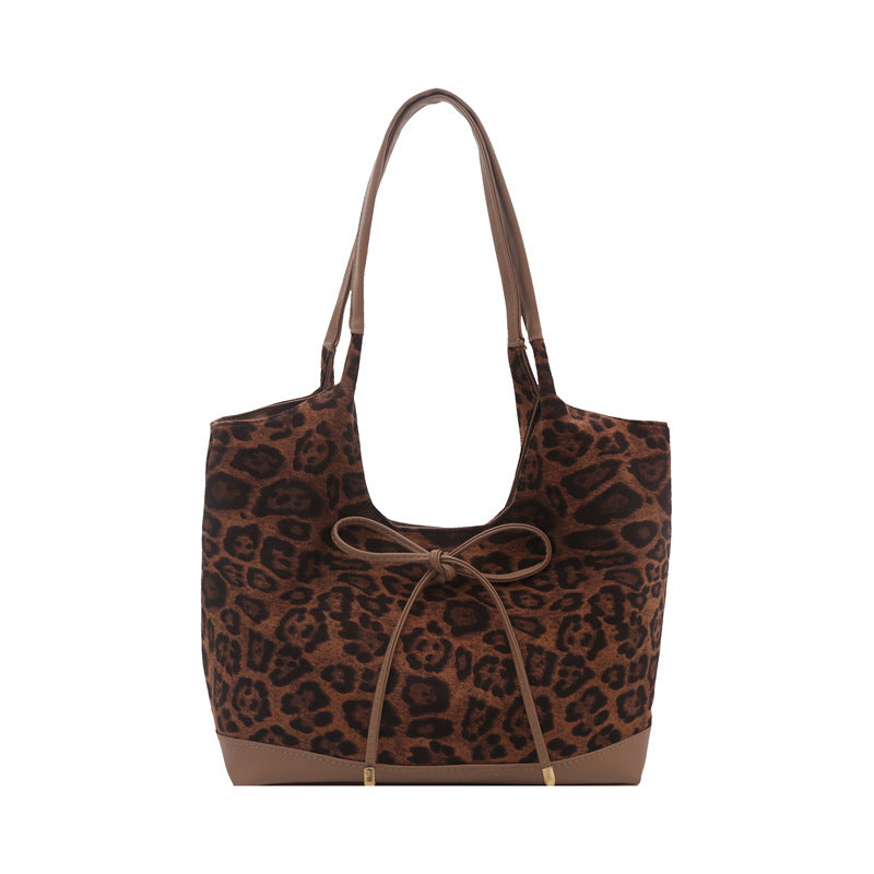 Damen Tote-Tasche mit stilvollem Leopardenmuster und verstellbarem Kordelzug Nord Taschen