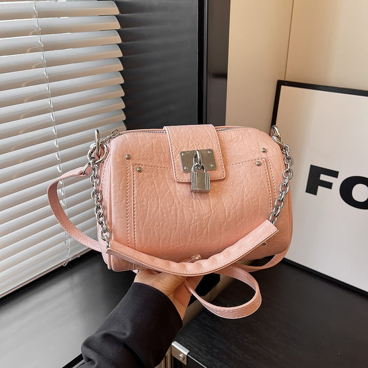 Damen Leder Handtasche mit eleganter Schnappverschluss Nord Taschen