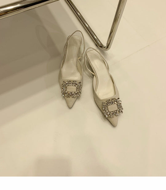 Damen Slingback-Pumps mit glänzenden Zierstein-Applikationen Nord Taschen