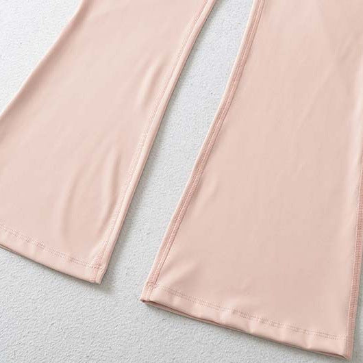 Damen High‑Waist Yoga-Flarehose mit ausgestelltem Schlag und Komfortbund Nord Taschen