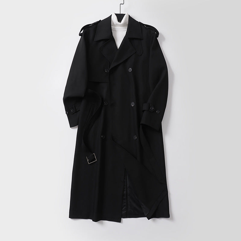 Damen klassischer Doppelreihiger Trenchcoat mit Taillengürtel und Schalkragen Nord Taschen