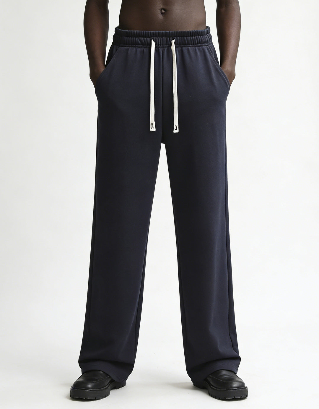 Herren Relaxed-Fit French-Terry Loungehose mit hohem Komfortbund und geradem Bein Nord Taschen