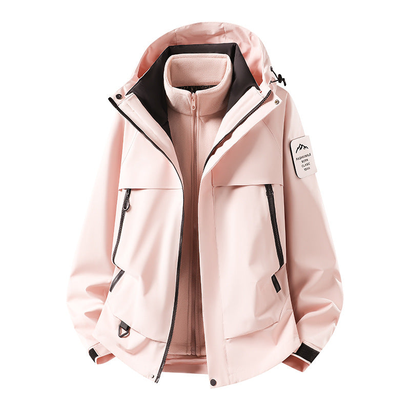 Herren modulare wasserdichte Outdoorjacke mit herausnehmbarer Fleece-Innenjacke, Kapuze und Reißverschlusstaschen Nord Taschen